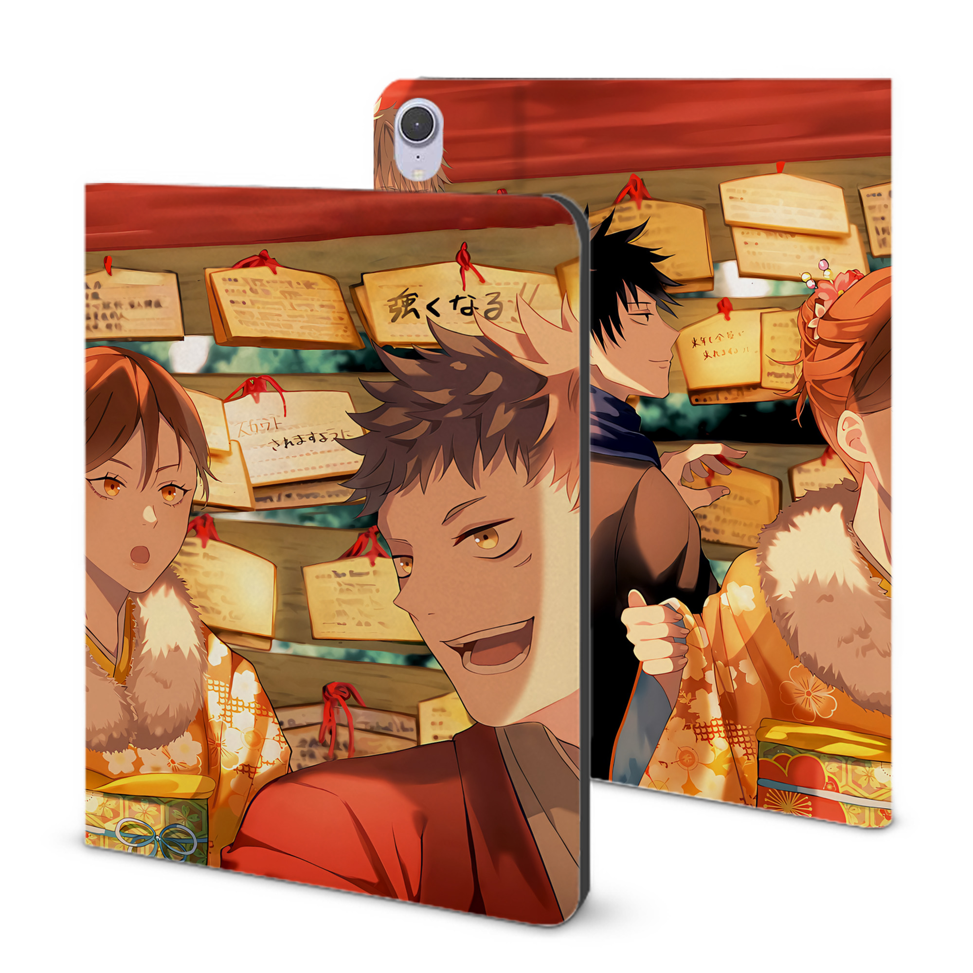 （画像用） 呪術廻戦 Jujutsu Kaisen IPad ケース ブック型 PUレザー TPU 耐衝撃 軽量 薄型 ペン収納なし 全面保護 IPad 各モデル対応